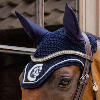 Ear Bonnet Wellington 3D Logo Rope Navy Blue