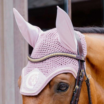 Ear Bonnet Wellington 3D Logo Rope Light Rose