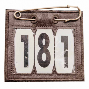 Number tag PVC Safety Pin Brown