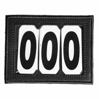 Number tag PVC Velcro 3 Numbers Black