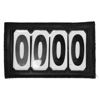 Number tag PVC Velcro 4 Numbers Black