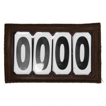 Number tag PVC Velcro 4 Numbers Brown