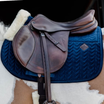 Saddle Pad Skin Friendly Velvet Navy Blue