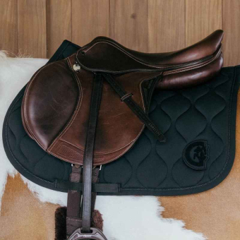 Saddle Pad Wave 3D Logo Black