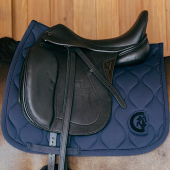 Dressage Saddle Pad Wave 3D Logo Navy Blue