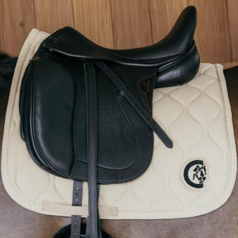 Dressage Saddle Pad Wave 3D Logo Beige