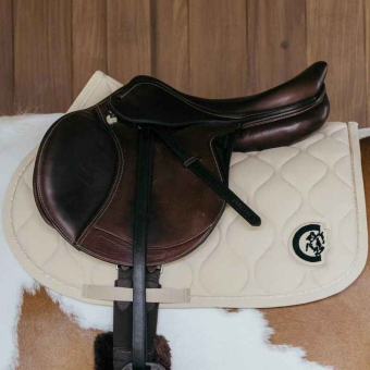 Saddle Pad Wave 3D Logo Beige