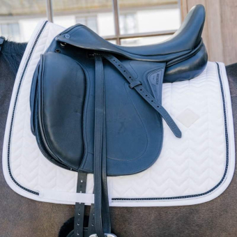 Dressage Saddle Pad Metal Chain White
