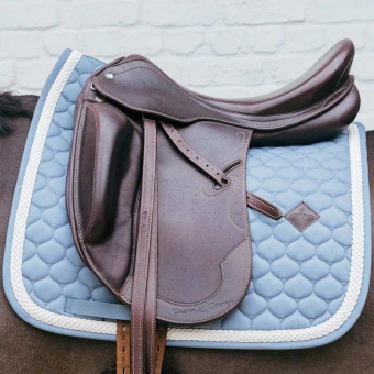 Dressage Saddle Pad Plaited Cord Light Blue
