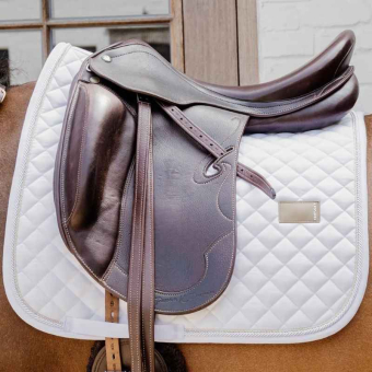 Dressage Saddle Pad Diamond Rope White