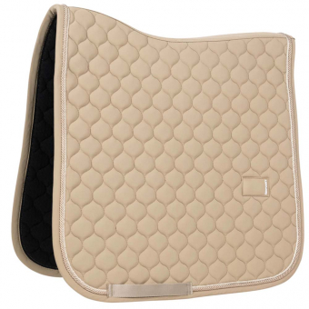 Dressage Saddle Pad Onion Quilt Rubber Logo Beige