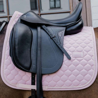 Dressage Saddle Pad Onion Quilt Rubber Logo Light Rose