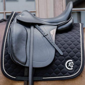 Dressage Saddle Pad Onion Quilt 3D Logo Black