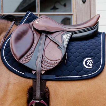 Saddle Pad Onion Quilt 3D Logo Navy Blue