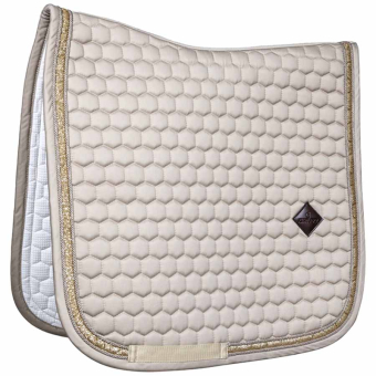 Dressage Saddle Pad Glitter Band Beige