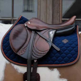 Saddle Pad Onion Quilt Leather Navy Blue