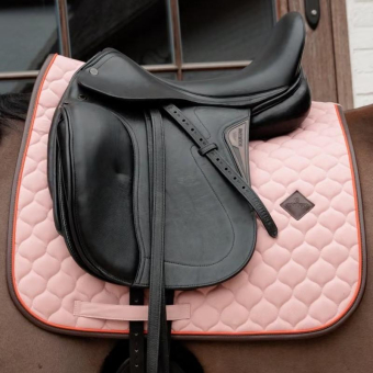 Dressage Saddle Pad Onion Quilt Leather Old Rose