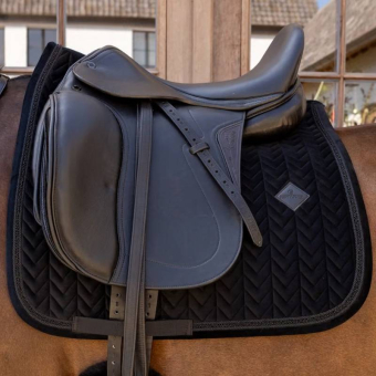 Dressage Saddle Pad Velvet Mini Pearls Black