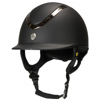 Riding Helmet EQ3 Pardus with Screw Smooth Top Black.