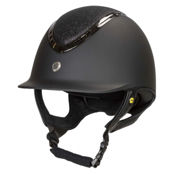 Riding Helmet EQ3 Pardus with Screw Smooth Top Glitter Black Sand
