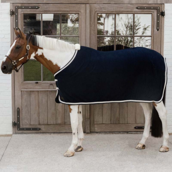 Fleece Rug Plaited Rope Navy Blue