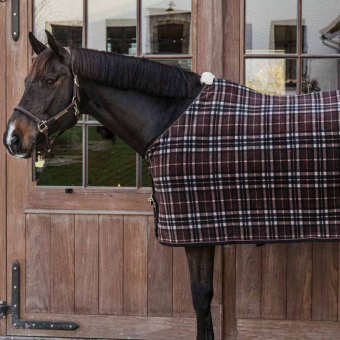 Fleece Rug Heavy Check Printing Brown/Beige