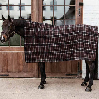 Fleece Rug Heavy Square Check Printing Brown/Beige 210x200