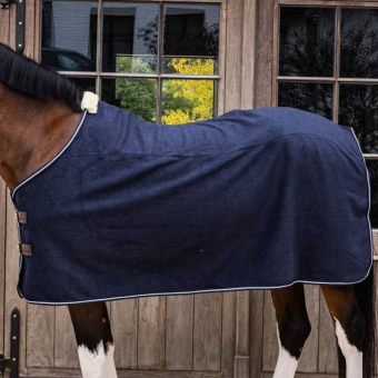 Fleece Rug Heavy Melange Navy Blue