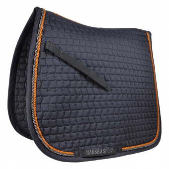Dressage Saddle Pad Club Dark Grey/Orange
