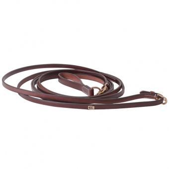 Draw Reins E-logo Leather Brown/Brass