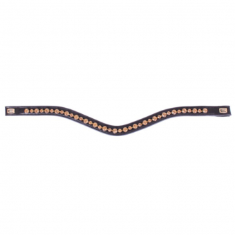Browband E-logo Gold Crystals Black/Brass