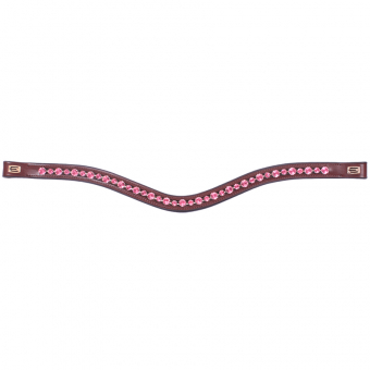 Browband E-Logo & Pink/Pink Crystals Brown/Brass