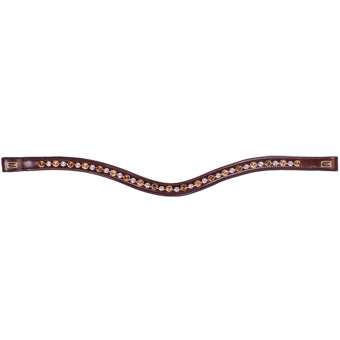 Browband E-Logo & Cappuccino/Topaz Crystals Brown/Brass