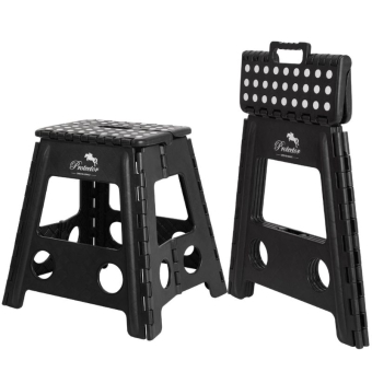 Folding Stable Stool Anti-Slip Black
