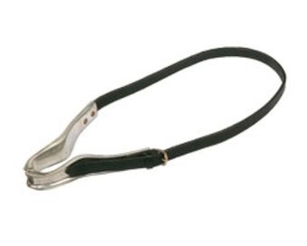 Curb Strap Leather Black