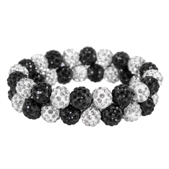 Scrunchie Gloss Rhinestone White/Black
