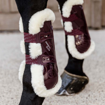 Tendon Boots Vegan Sheepskin Bamboo Elastic Bordeaux