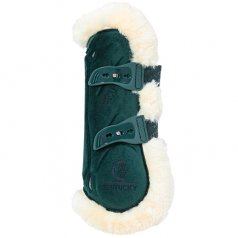 Tendon Boots Vegan Sheepskin Bamboo Elastic Velvet Dark Green