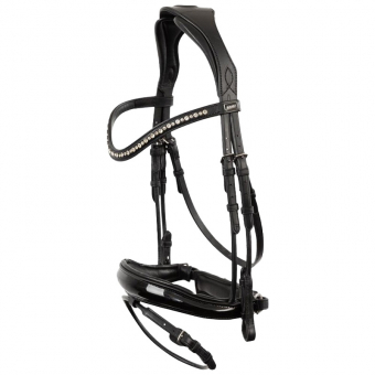 Anatomic Dressage Bridle Comfort Fit Double with Reins Black