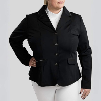 Competition Jacket MoFlair Softshell Gun Metal Crystals Curve Black