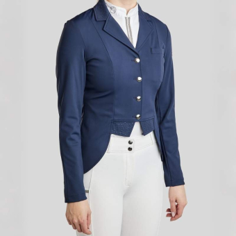 Short Dressage Tailcoat Softshell Navy Blue