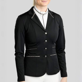 Competition Jacket MoKelly Softshell Gun Metal Crystals Black
