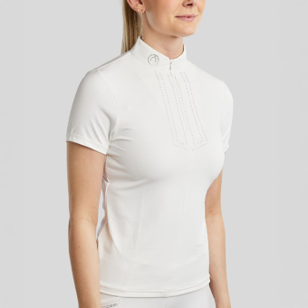 Competition Top MoVioletta Champagne Crystals White