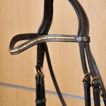 V-shaped Browband Brass Clincher Dyon Collection Black