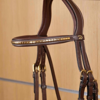 Brass Clincher Browband Dyon Collection Brown