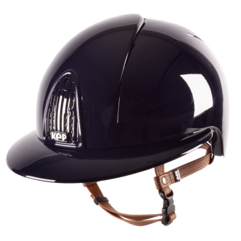 Riding Helmet Cromo Smart Polo Polish Beige Chinstrap Navy Blue