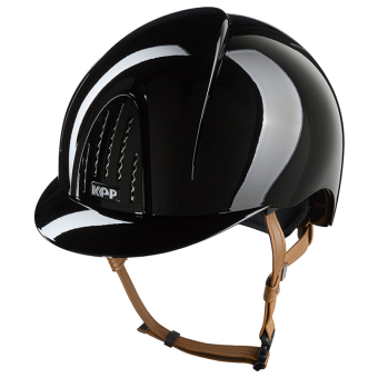 Riding Helmet Smart Nova Metal Polish Beige Strap Black