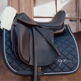 Dressage Saddle Pad Skin Friendly Vegan Sheepskin Navy Blue
