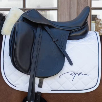 Dressage Saddle Pad Skin Friendly Vegan Sheepskin White