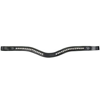 V-Shape Browband Half Swarovski New English Collection Black